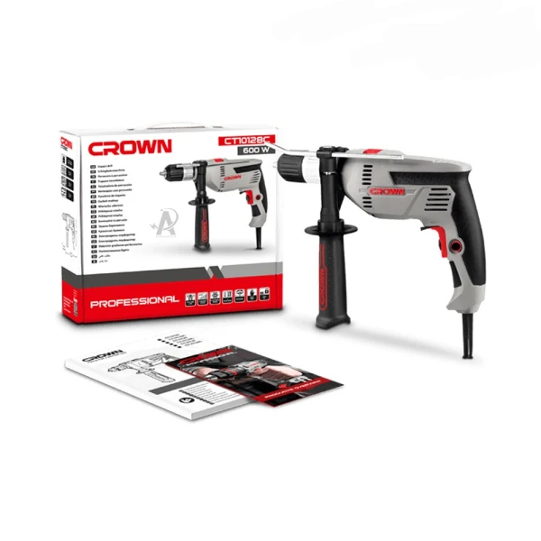 دریل چکشی صنعتی 13 میلیمتر 600 وات سه نظام آچاری کرون مدل CT10128 - تصویر ۳