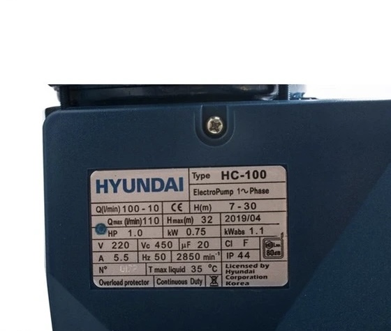 پمپ آب هیوندای مدل HC-100 - تصویر ۳