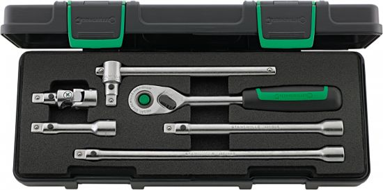 ست 6 عددی جغجغه و متعلقات بکس 3/8 درایو آلمانی 96024010 اشتایویل(STAHLWIILLE) - تصویر ۱