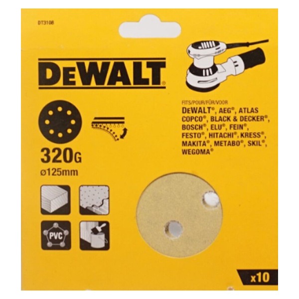 مجموعه 10 عددی کاغذ سنباده دیوالت مدل DT3108