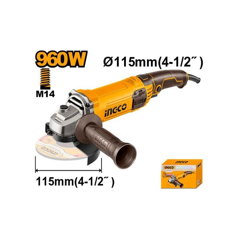 مینی فرز دسته بلند 960 وات اینکو مدل AG9608 - تصویر ۲