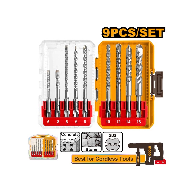 ست 9 عددی مته 4 شیار اینکو مدل AKDL30906 - تصویر ۲