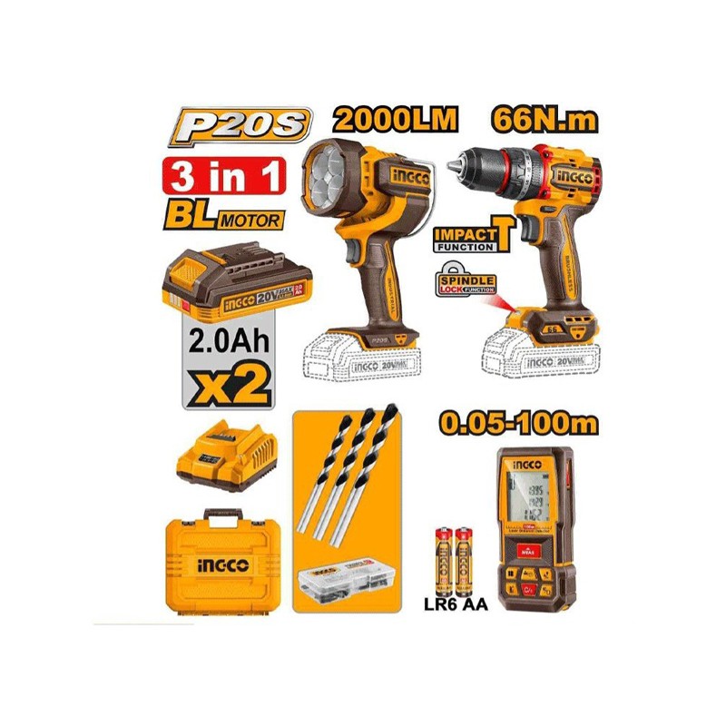ست ابزار شارژی 3 عددی اینکو مدل COSLI250885