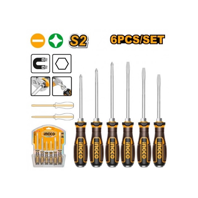 ست پیچ گوشتی دوسو چهارسو ضربه خور اینکو مدل HGTST0608 - تصویر ۲