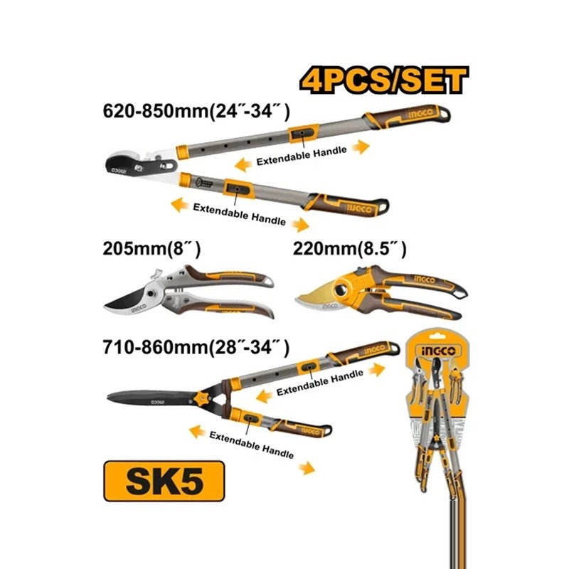 ست 4 عددی قیچی باغبانی اینکو مدل HLT93401
