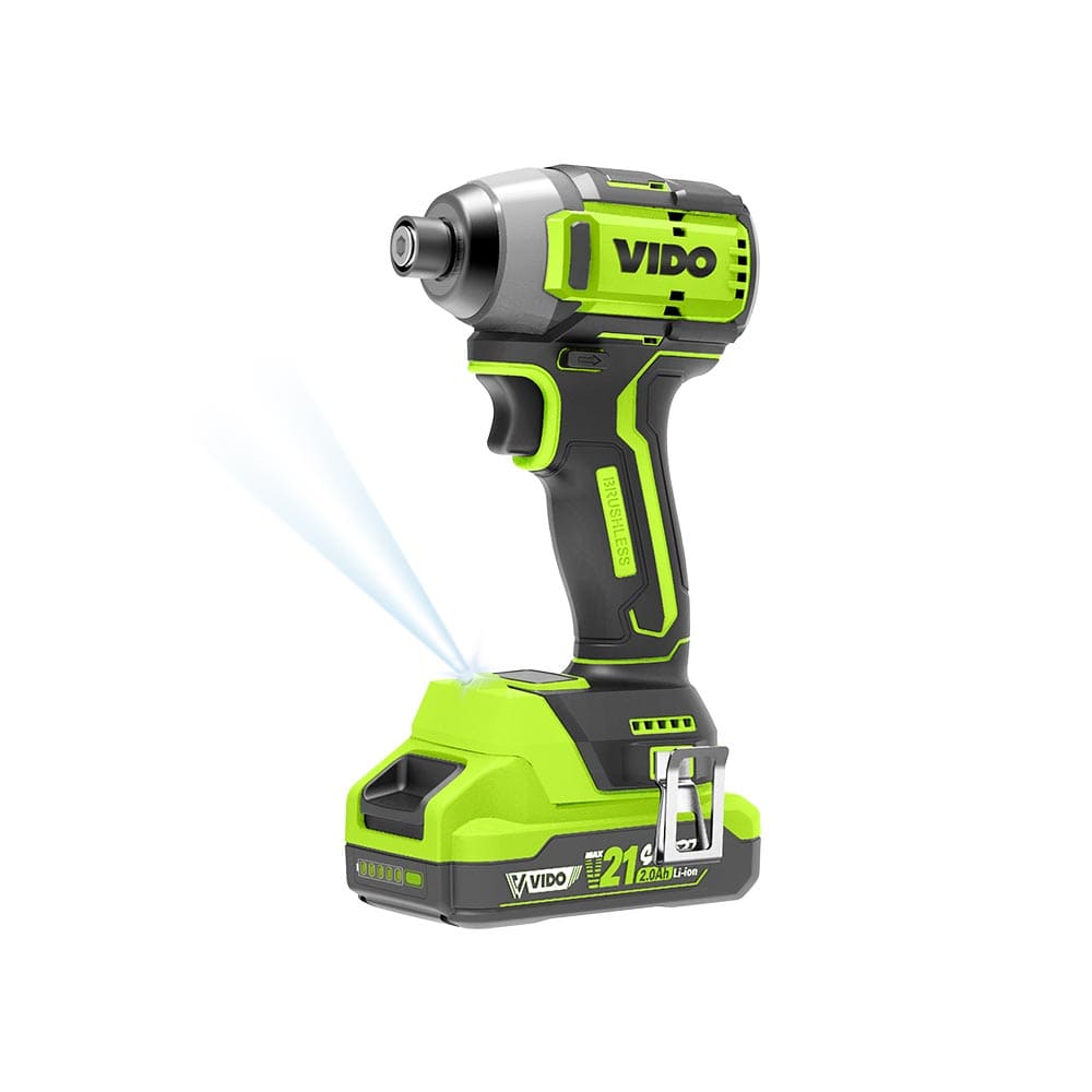 پیچ‌گوشتی ضربه‌ای ایمپکت شارژی براشلس ویدو (VIDO) ۲۱ ولت | کد WD 040410210