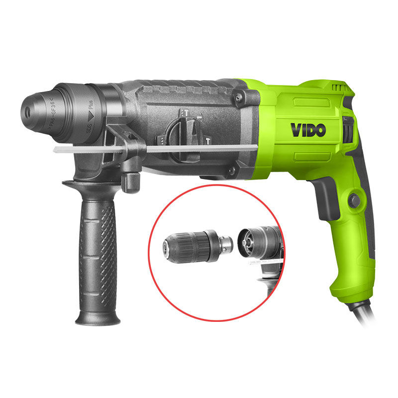 دریل بتن‌کن سه‌کاره ویدو (VIDO) ۹۵۰ وات | همراه سه‌نظام یدکی و کیف BMC - کد WD 011340026