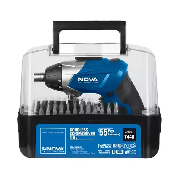 کیت پیچ گوشتی شارژی نووا تاشو 3.6 ولت 55 پارچه مدل 7440 - تصویر اصلی